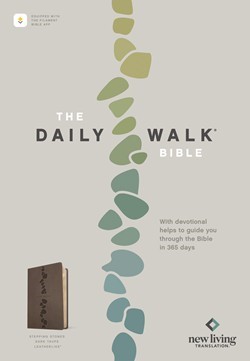 NLT Daily Walk Bible (Stepping Stones Dark Taupe) (Leather Binding)