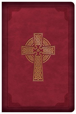 KJV Large Print Compact Reference Bible, Celtic Cross Burgun (Imitation Leather)