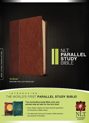 NLT Parallel Study Bible, Tutone Brown/Tan, Indexed (Imitation Leather)