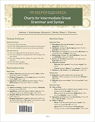 Charts for Intermediate Greek Grammar and Syntax (Miscellaneous Print)