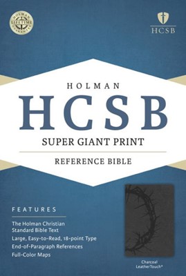 HCSB Super Giant Print Reference Bible, Charcoal (Imitation Leather)