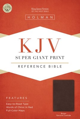 KJV Super Giant Print Reference Bible, Brown (Leather Binding)