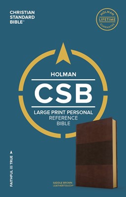 CSB Large Print Personal Size Reference Bible, Saddle Brown (Imitation Leather)