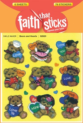 Bears And Hearts - Faith That Sticks Stickers (Stickers)