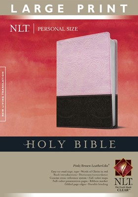 NLT Holy Bible Personal Size Large Print Pink/Brown, Indexed (Imitation Leather)