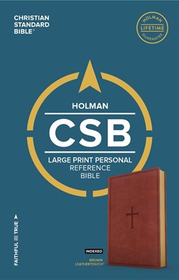 CSB Large Print Personal Size Reference Bible, Brown (Imitation Leather)