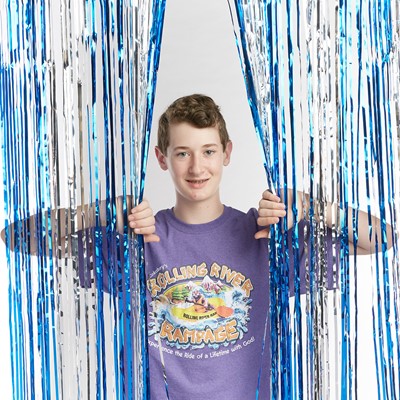VBS 2018 Rolling River Rampage Blue/Silver Foil Curtain (Poster)