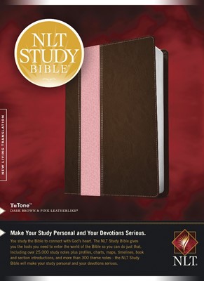 NLT Study Bible Tutone Dark Brown/Pink (Imitation Leather)