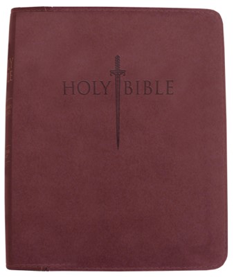Kjver Thinline Bible/Large Print-Burgundy Ultrasoft Indexed (Imitation Leather)