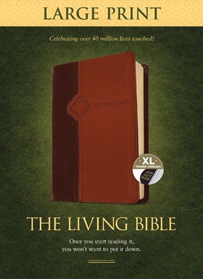 Living Bible Large Print Edition Brown/Tan, Indexed (Imitation Leather)