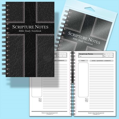 Scripture Notes Bible Study Notebook, Black (Spiral Bound)