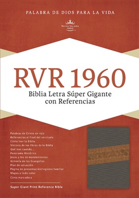 RVR 1960 Biblia Letra Súper Gigante, gris/marrón símil piel (Bonded Leather)