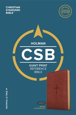 CSB Giant Print Reference Bible, Brown Leathertouch, Indexed (Imitation Leather)