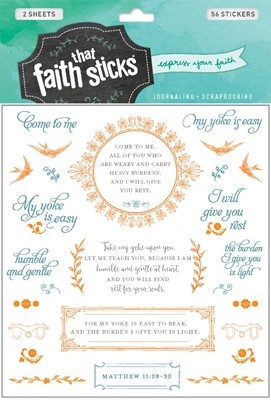 Matthew 11:28-30 - Faith That Sticks Stickers (Stickers)