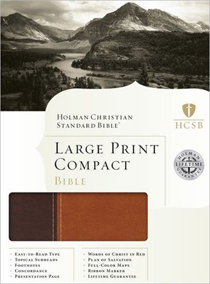 HCSB Large Print Compact Bible, Brown/Tan Leathertouch (Imitation Leather)