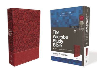 NKJV Wiersbe Study Bible, Burgundy, Red Letter (Imitation Leather)