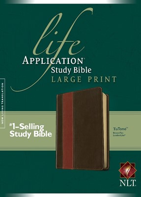 NLT Life Application Study Bible Large Print Brown/Tan (Imitation Leather)