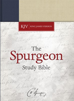 KJV Spurgeon Study Bible, Navy/Tan Cloth-over-Board (Hard Cover)