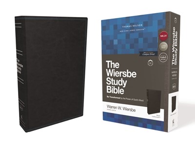 NKJV Wiersbe Study Bible, Black, Red Letter (Imitation Leather)