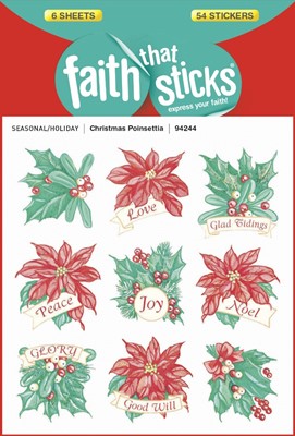 Christmas Poinsettia - Faith That Sticks Stickers (Stickers)