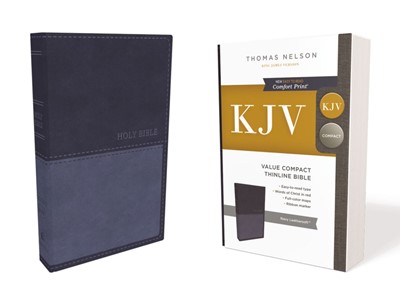 KJV Value Compact Thinline Bible, Blue, Red Letter (Imitation Leather)