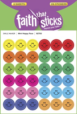 Mini Happy Face - Faith That Sticks Stickers (Stickers)