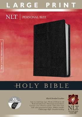 NLT Holy Bible Personal Size Large Print, Black, Indexed (Bonded Leather)