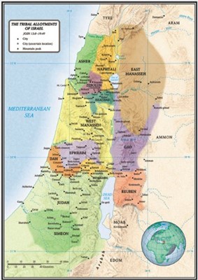 The Tribal Allotments Of Israel Map (Wall Chart)