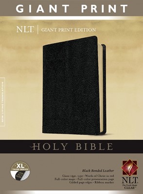 NLT Holy Bible, Giant Print, Black, Indexed (Bonded Leather)