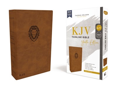 KJV Thinline Bible, Youth Edition, Brown, Red Letter (Imitation Leather)