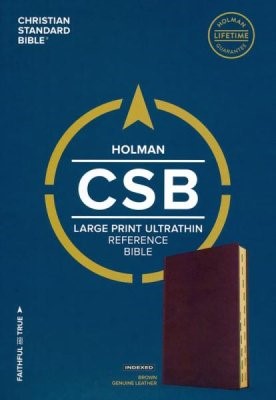 CSB Large Print Ultrathin Reference Bible, Brown Leather (Leather Binding)