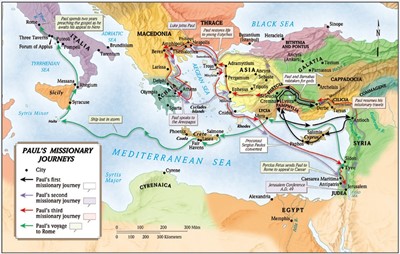 Paul's Missionary Journeys Map (Wall Chart)