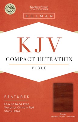 KJV Compact Ultrathin Reference Bible, Brown, Indexed (Imitation Leather)