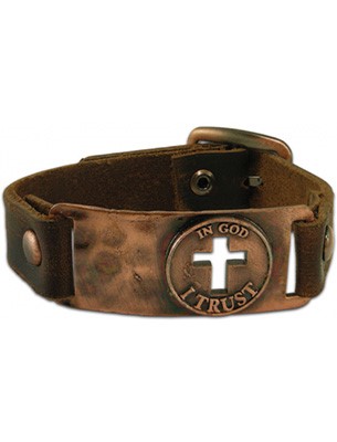 Leather Bracelet In God I Trust