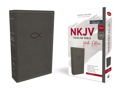 NKJV Thinline Bible, Youth Edition, Gray, Red Letter (Imitation Leather)