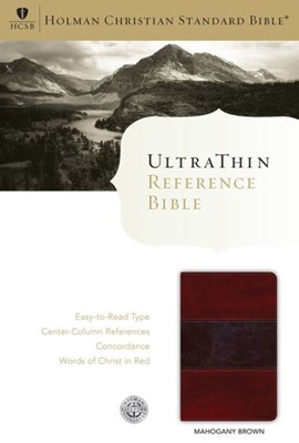 HCSB Ultrathin Reference Bible, Mahogany, Indexed (Imitation Leather)