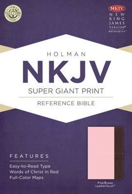 NKJV Super Giant Print Reference Bible, Pink/Brown (Imitation Leather)