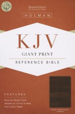 KJV Giant Print Reference Bible, Brown Leathertouch Indexed (Imitation Leather)