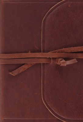 ESV Large Print Compact Bible (Flap With Strap) (Leather Binding)