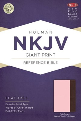 NKJV Giant Print Reference Bible, Pink/Brown, Indexed (Imitation Leather)