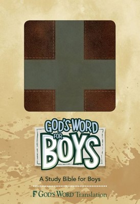 God's Word For Boys Brown/Slate, Cross Design Duravella (Leather Binding)