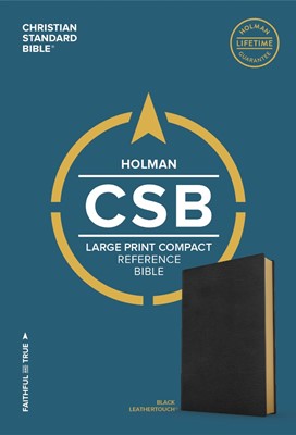 CSB Large Print Compact Reference Bible, Black Leathertouch (Imitation Leather)