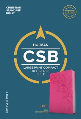 CSB Large Print Compact Reference Bible, Pink Leathertouch (Imitation Leather)