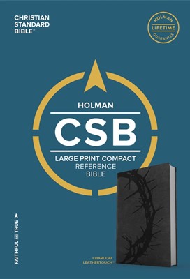 CSB Large Print Compact Reference Bible, Charcoal (Imitation Leather)