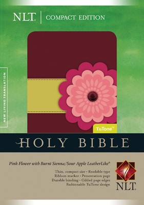 NLT Compact Bible Tutone Pink Flower (Imitation Leather)