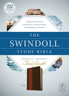 The NLT Swindoll Study Bible Brown/Tan (Imitation Leather)