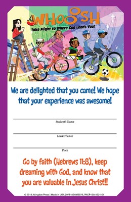 VBS 2019 Whooosh Student Certificates (Pkg of 24) (Certificate)
