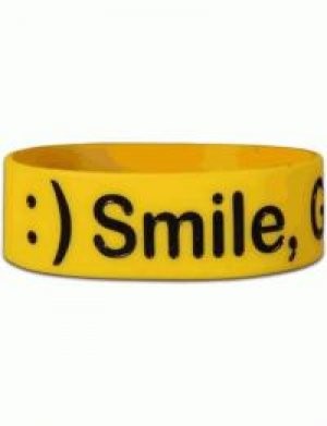 Wide Silicone Wristband: Smile