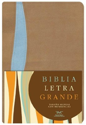 RVC Biblia Letra Grande Tamaño Manual, tostado/azul símil pi (Imitation Leather)