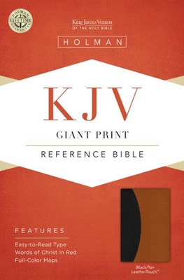 KJV Giant Print Reference Bible, Black/Tan, Indexed (Imitation Leather)